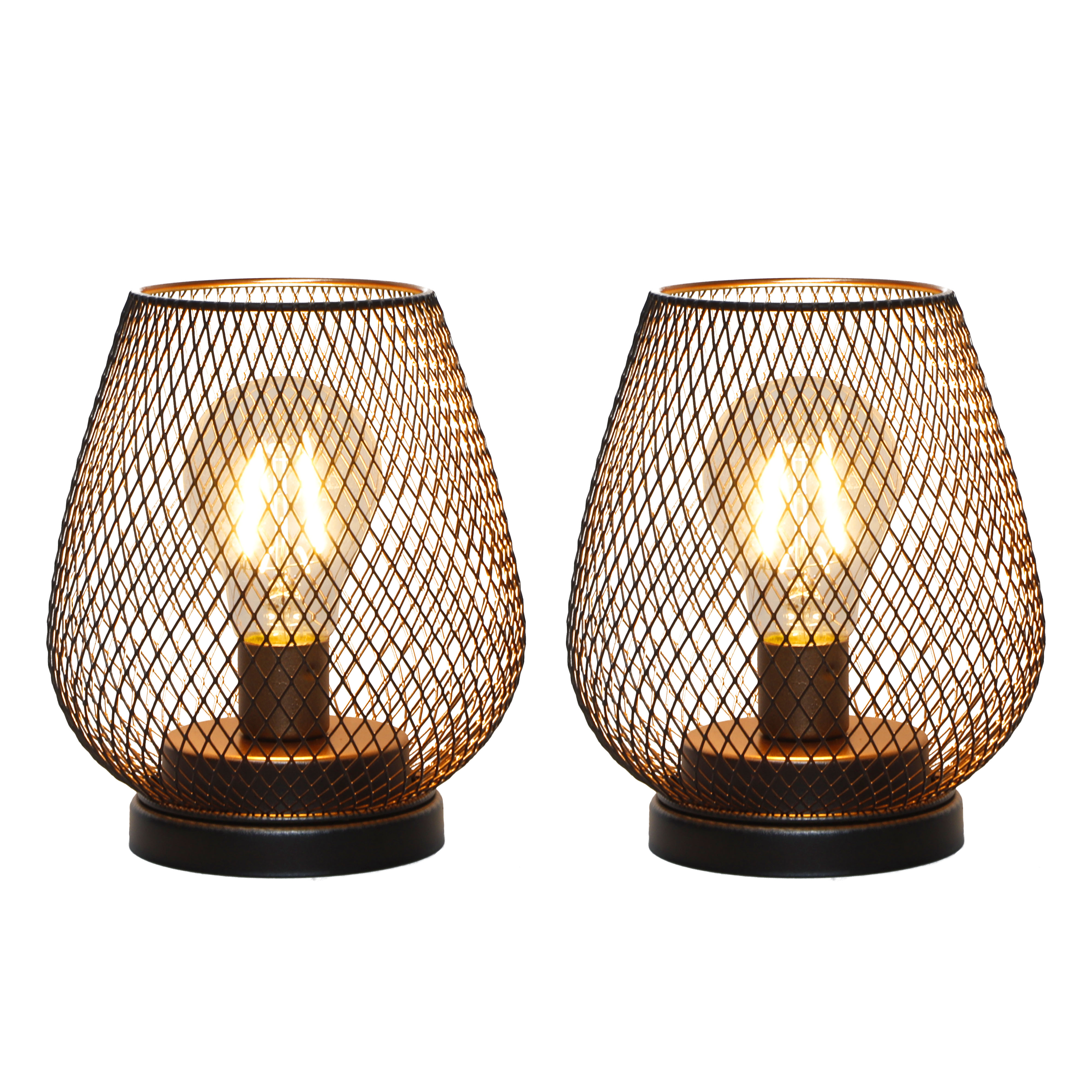 Nodic Metal Mesh Table Lamp Set Indoor Decorative Night Light