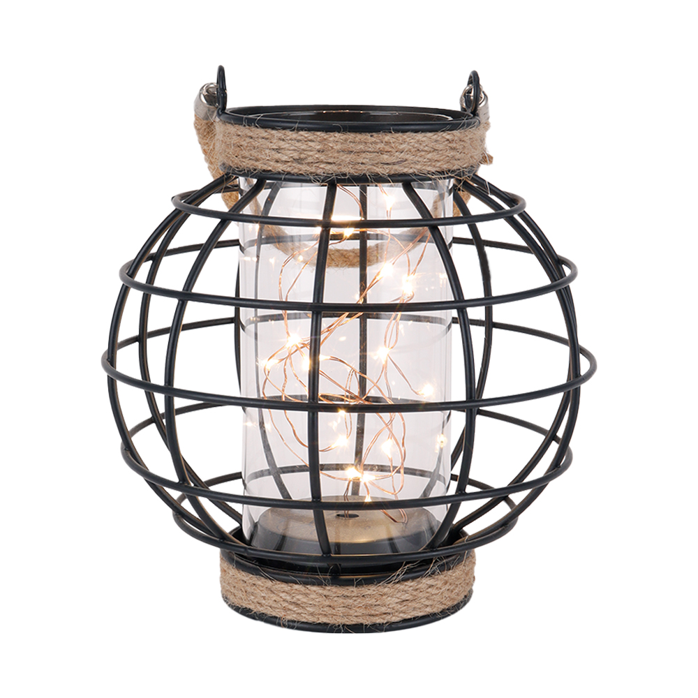 Metal Cage LED Lantern Battery Powered,7.3