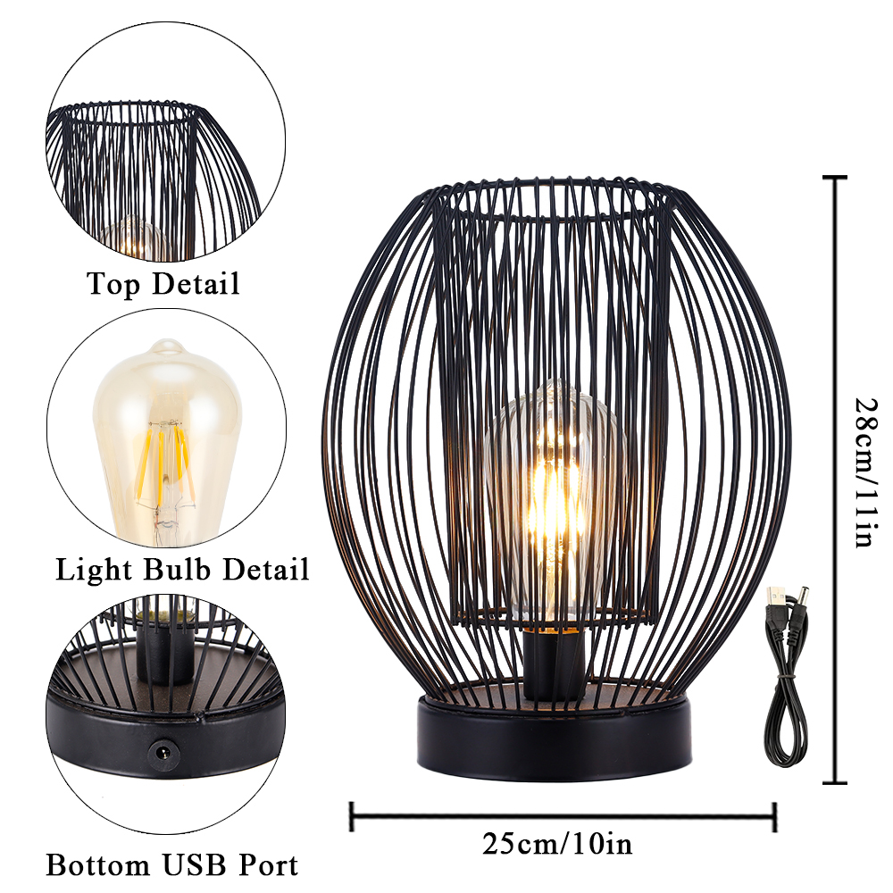 8.5inch Tall Metal Cage LED Lantern Battery Powered Cordless Accent Light