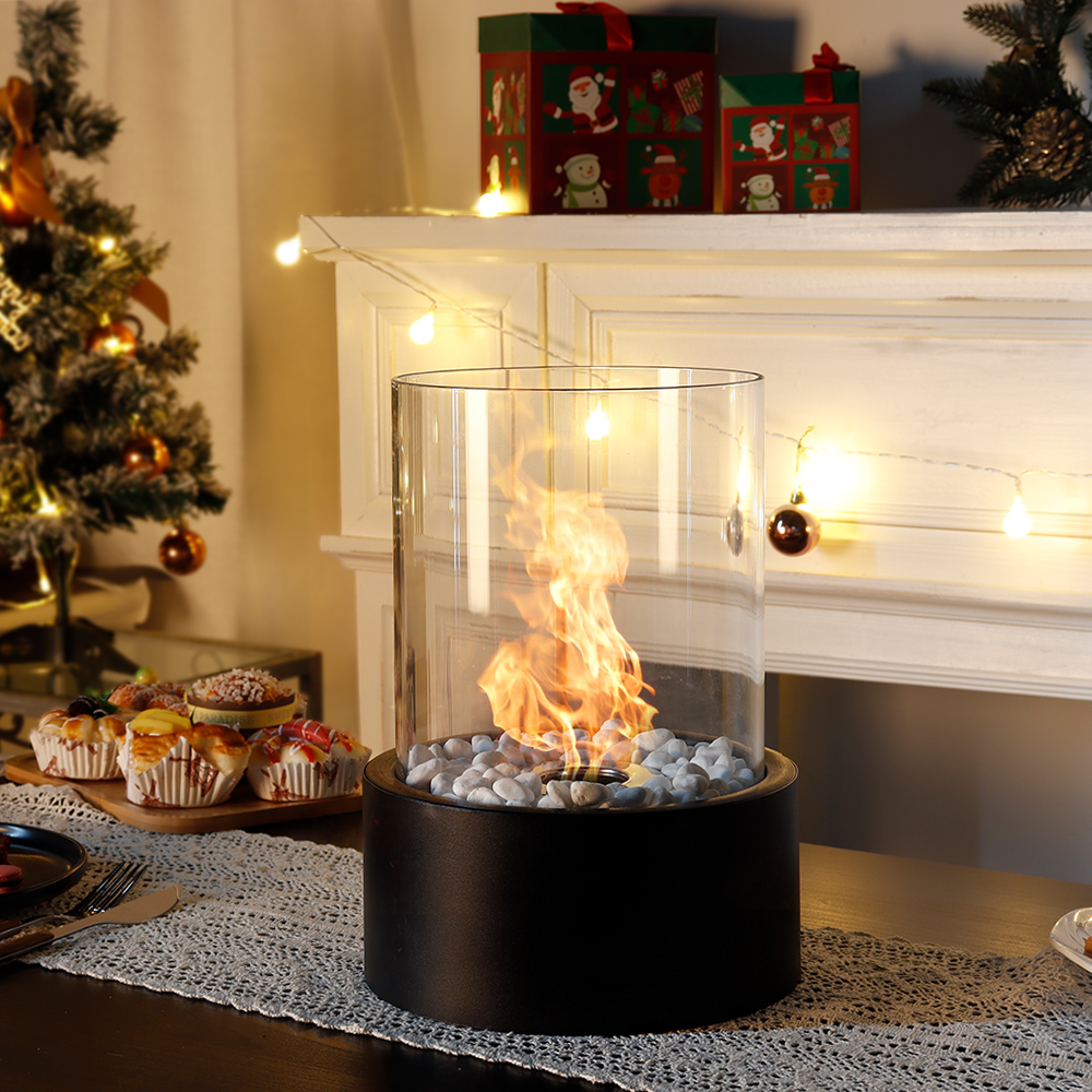 Tabletop Fire Bowl Pot Portable Tabletop Fireplace–Clean-Burning Bio Ethanol Ventless Fireplace